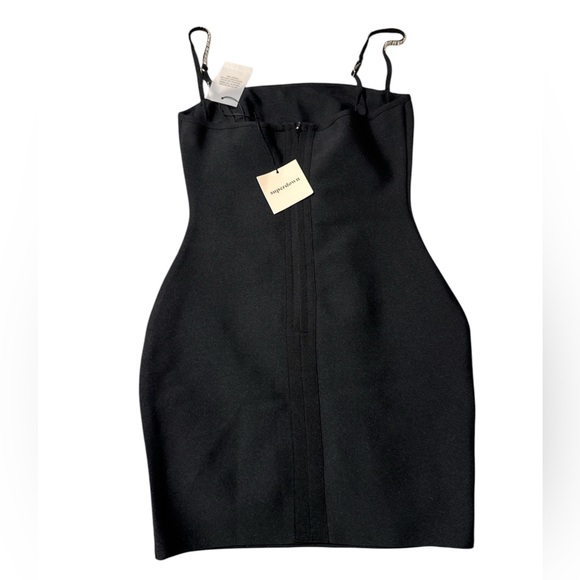 superdown Black Mini Dress with Silver Accents - Picture 3 of 4